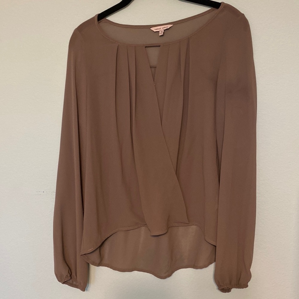 Naked Zebra grey dressy top.  Size Medium.